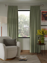 John Lewis Textured Weave Pair Blackout Lined Pencil Pleat Curtains - thumbnail 3