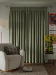 John Lewis Textured Weave Pair Blackout Lined Pencil Pleat Curtains - thumbnail 5