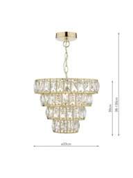 Där Cerys Crystal Chandelier Ceiling Light, Gold - thumbnail 6