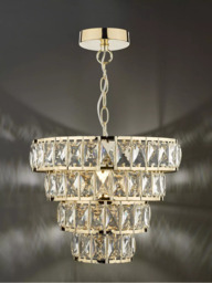 Där Cerys Crystal Chandelier Ceiling Light, Gold - thumbnail 5