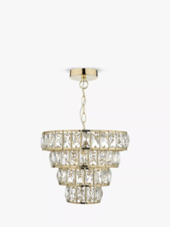 Där Cerys Crystal Chandelier Ceiling Light, Gold - thumbnail 2