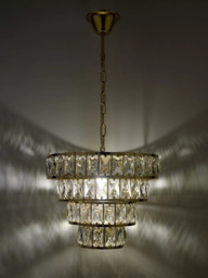 Där Cerys Crystal Chandelier Ceiling Light, Gold - thumbnail 4