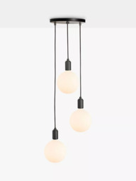 Tala Graphite Triple Pendant Ceiling Light with Sphere IV ES LED Dim to Warm Globe Bulbs - thumbnail 1