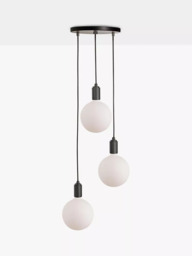 Tala Graphite Triple Pendant Ceiling Light with Sphere IV ES LED Dim to Warm Globe Bulbs - thumbnail 2