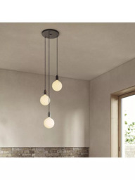 Tala Graphite Triple Pendant Ceiling Light with Sphere IV ES LED Dim to Warm Globe Bulbs - thumbnail 4