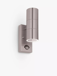 John Lewis Strom LED PIR Outdoor Wall Light, Steel - thumbnail 1