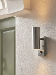 John Lewis Strom LED PIR Outdoor Wall Light, Steel - thumbnail 2