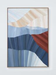 John Lewis 'Coastal Fan' Hand Painted Framed Canvas, 100 x 70cm, Blue/Multi