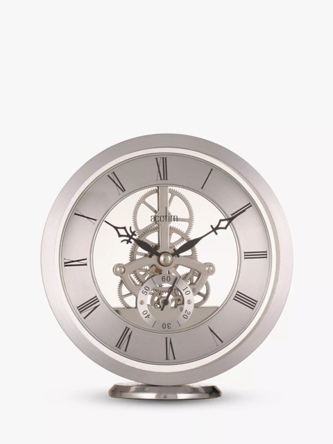 Acctim Millenden Skeleton Mantel Carriage Clock, 13cm, Silver - image 1