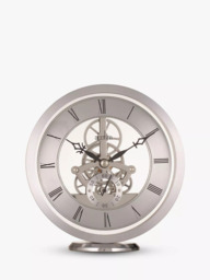 Acctim Millenden Skeleton Mantel Carriage Clock, 13cm, Silver - thumbnail 1
