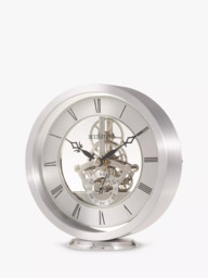 Acctim Millenden Skeleton Mantel Carriage Clock, 13cm, Silver - thumbnail 2