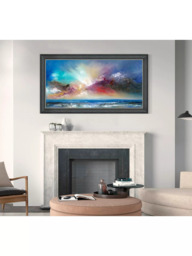 John Lewis Anna Schofield 'Blue Delight' Framed Print, 73 x 123cm, Blue/Multi - thumbnail 2