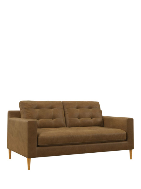 John Lewis Draper II Medium 2 Seater Leather Sofa, Light Leg - image 1