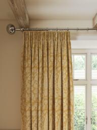 John Lewis x Sanderson Tamizart Pair Lined Pencil Pleat Curtains, Ochre - thumbnail 1