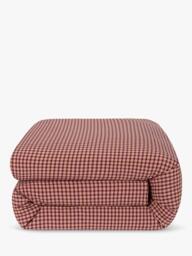 Piglet in Bed Gingham Washed Cotton Bedding, Fig/Blush Pink - thumbnail 4