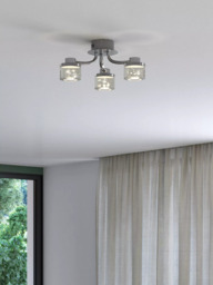 John Lewis Lawrence LED Bubble Flush Ceiling Light, 3 Light, Clear/Silver - thumbnail 5