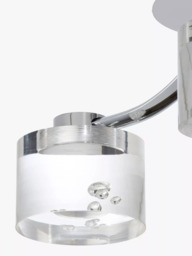 John Lewis Lawrence LED Bubble Flush Ceiling Light, 3 Light, Clear/Silver - thumbnail 4