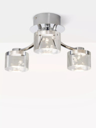 John Lewis Lawrence LED Bubble Flush Ceiling Light, 3 Light, Clear/Silver - thumbnail 3