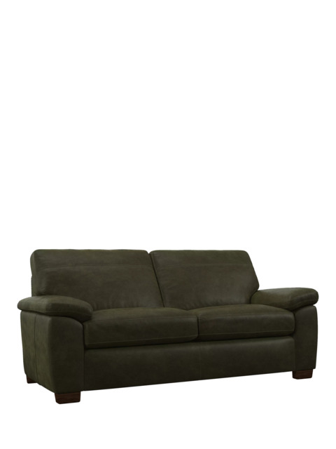 John Lewis Camden Large 3 Seater Leather Sofa, Dark Leg - image 1
