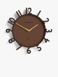Newgate Clocks Monorail Arabic Numeral Wall Clock, 40cm, Mocha Brown