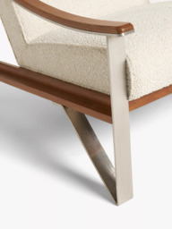John Lewis Tilt High Back Armchair, Dark/Metallic Leg, Natural Boucle - thumbnail 6