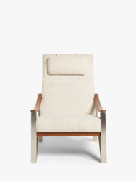 John Lewis Tilt High Back Armchair, Dark/Metallic Leg, Natural Boucle - thumbnail 5