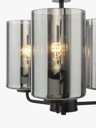 Där Daylin 3 Arm Glass Pendant Ceiling Light, Black - thumbnail 4