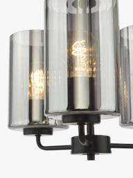 Där Daylin 3 Arm Glass Pendant Ceiling Light, Black - thumbnail 5