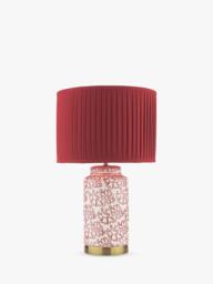 Laura Ashley Knipton Ceramic Base Table Lamp, Ruby