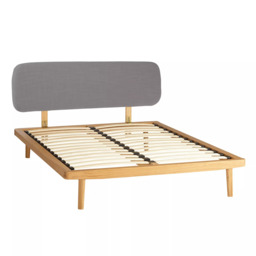 John Lewis Bow Upholstered Headboard Bed Frame, Double - thumbnail 1