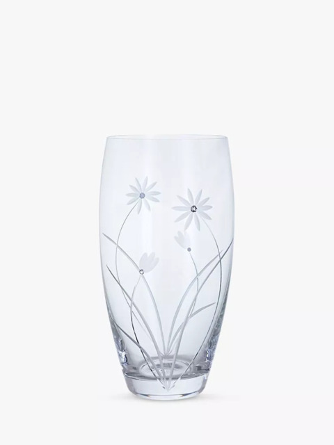 Dartington Crystal Glitz Daisy Glass Vase, H26cm, Clear - image 1