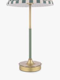 Laura Ashley Denwick Pleat Stripe Table Lamp, Olive Green - thumbnail 6