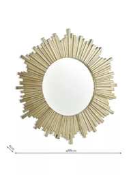 Laura Ashley Lovell Radial Round Wall Mirror, 99cm, Champagne - thumbnail 6