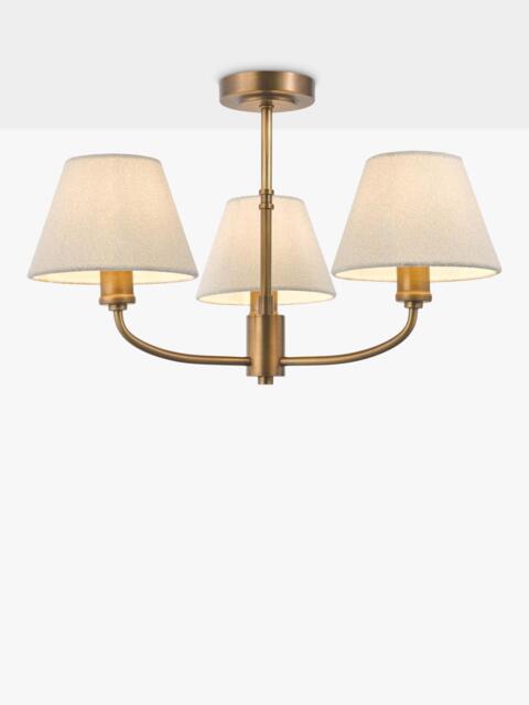 Laura Ashley Denston 3 Arm Semi Flush Ceiling Light, Antique Bronze - image 1