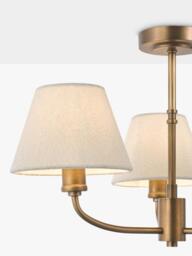Laura Ashley Denston 3 Arm Semi Flush Ceiling Light, Antique Bronze - thumbnail 5