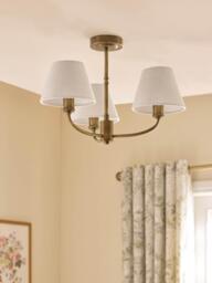 Laura Ashley Denston 3 Arm Semi Flush Ceiling Light, Antique Bronze - thumbnail 6