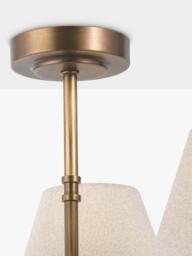 Laura Ashley Denston 3 Arm Semi Flush Ceiling Light, Antique Bronze - thumbnail 4