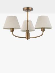 Laura Ashley Denston 3 Arm Semi Flush Ceiling Light, Antique Bronze - thumbnail 3