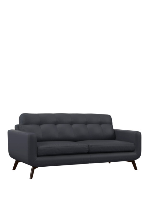 John Lewis Barbican Large 3 Seater Leather Sofa, Dark Leg - image 1