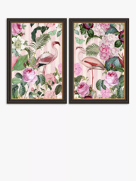 John Lewis Andrea Haase 'Flamingos' Framed Print, Set of 2, 67 x 47cm, Pink/Multi - thumbnail 1