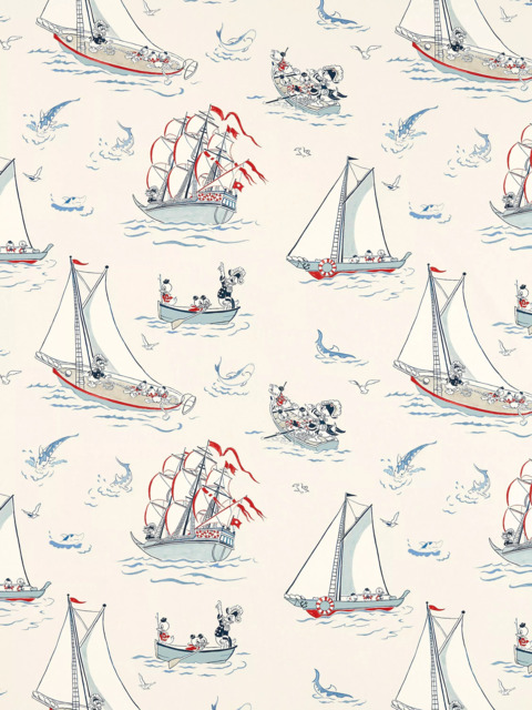 Disney Home x Sanderson Donald Duck Made to Measure Curtains or Roman Blind, Sea Salt - image 1
