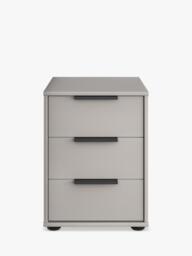 John Lewis Osaka 3 Glass Drawer Bedside Table - thumbnail 3