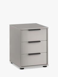 John Lewis Osaka 3 Glass Drawer Bedside Table