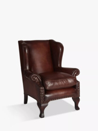 John Lewis Compton Leather Wing Armchair, Hand Antique - thumbnail 1