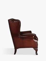 John Lewis Compton Leather Wing Armchair, Hand Antique - thumbnail 4