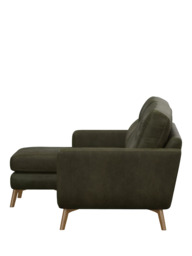 John Lewis Barbican LHF Chaise Leather Sofa, Light Leg - thumbnail 3
