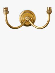 John Lewis Pompion Double Arm Wall Light Fitting, Aged Brass - thumbnail 1