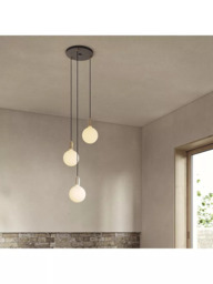 Tala Brass Triple Pendant Ceiling Light with Sphere IV ES LED Dim to Warm Globe Bulbs - thumbnail 4