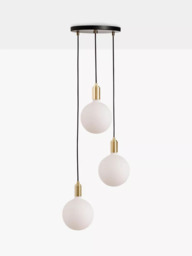 Tala Brass Triple Pendant Ceiling Light with Sphere IV ES LED Dim to Warm Globe Bulbs - thumbnail 2