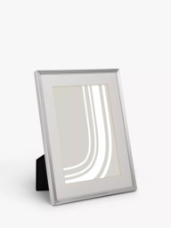 John Lewis Ribbed Daya Photo Frame, Silver - thumbnail 1